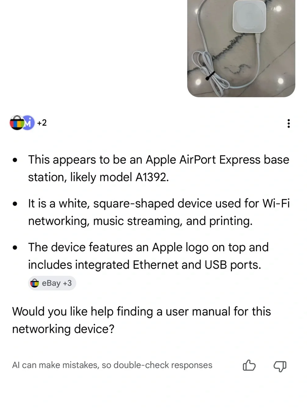 Apple White Square Charging/Accessory Pad with Cable